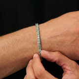 Aqua Moissanite Tennis Bracelet