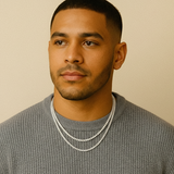 Moissanite Tennis Chain Set 3MM and 2MM