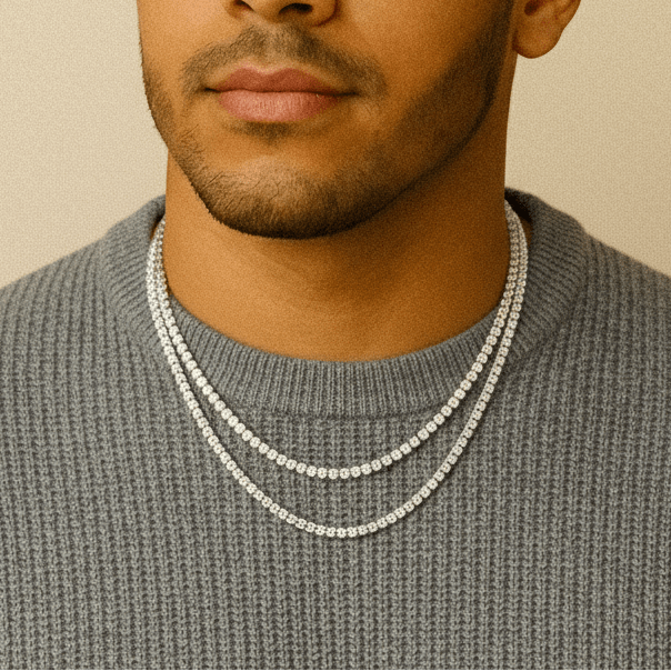 Moissanite Tennis Chain Set 3MM and 2MM CRNCY