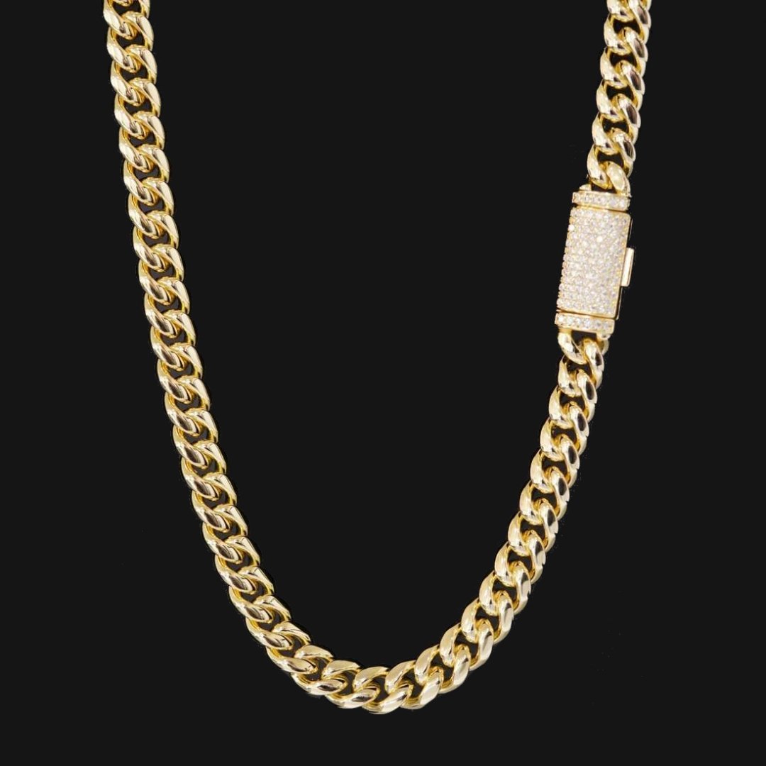 8mm Cuban Chain (Moissanite Clasp) CRNCY